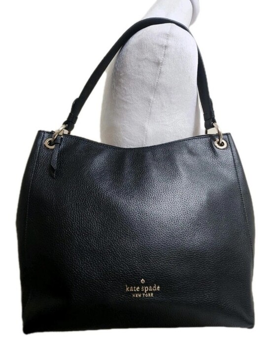 kate spade Handbags - Kate Spade Kat Black Pebbled Leather Hobo Shoulder Bag Classic Large 13x12x4.5